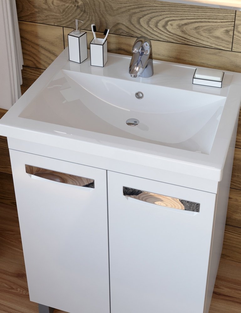 Тумба с раковиной KABINKA.KZ Plaza 60, 60.5x83x40.5 см, белый