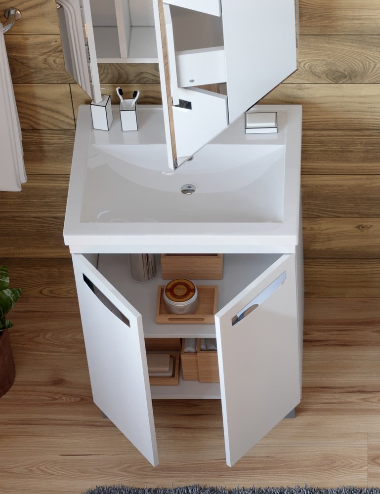 Тумба с раковиной KABINKA.KZ Plaza 60, 60.5x83x40.5 см, белый