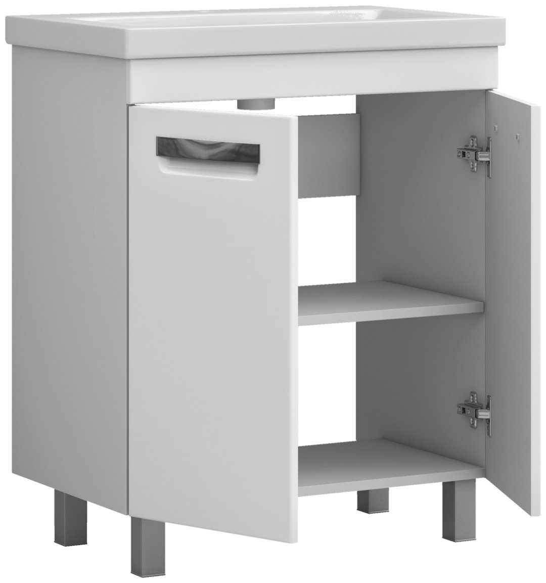 Тумба с раковиной KABINKA.KZ Plaza 60, 60.5x83x40.5 см, белый