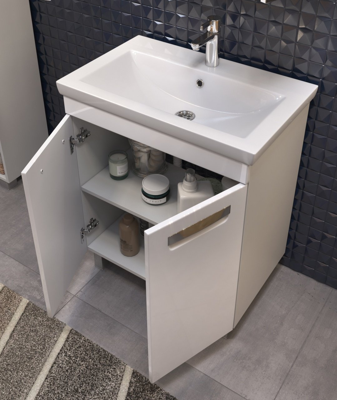 Тумба с раковиной KABINKA.KZ Plaza 60, 60.5x83x40.5 см, белый