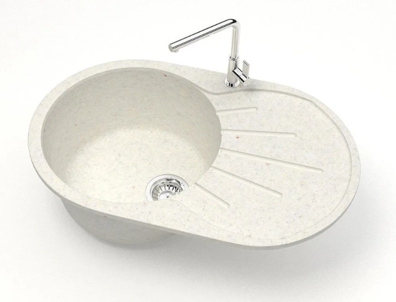 Кухонная мойка Marrbaxx T110Q007 накладная 73х45х21 см, искусственный камень, тон бежевый