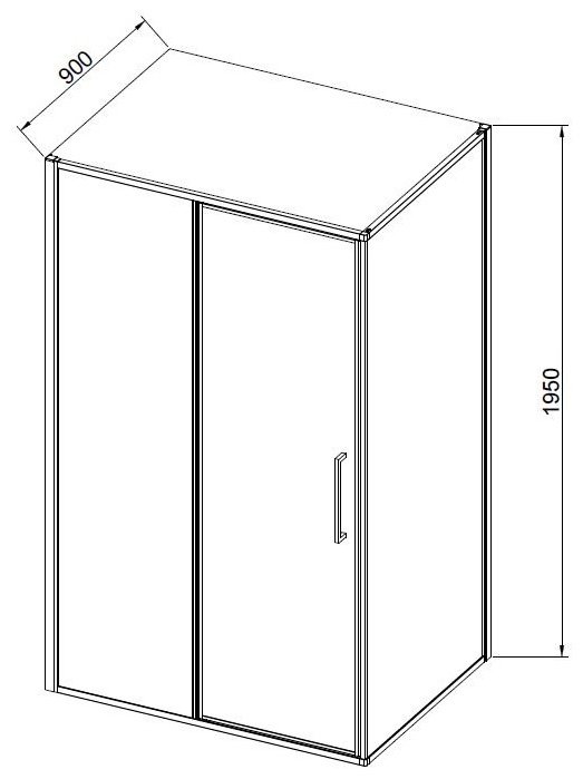 Душевое ограждение KABINKA.KZ двухстенное VSR-4SLP9012CLB, 1200х1950 мм купить,NaN