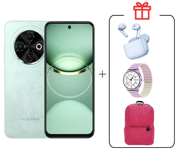 Смартфон Tecno Spark 30C 4/128Gb Magic Skin Green +Подарок купить,NaN