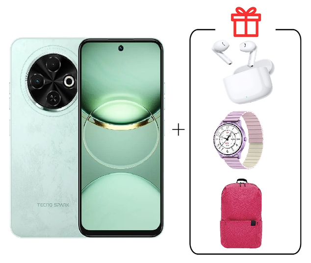 Смартфон Tecno Spark 30C 4/128Gb Magic Skin Green +Подарок купить,NaN