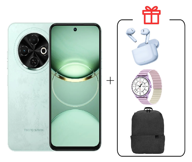 Смартфон Tecno Spark 30C 4/128Gb Magic Skin Green +Подарок купить,NaN