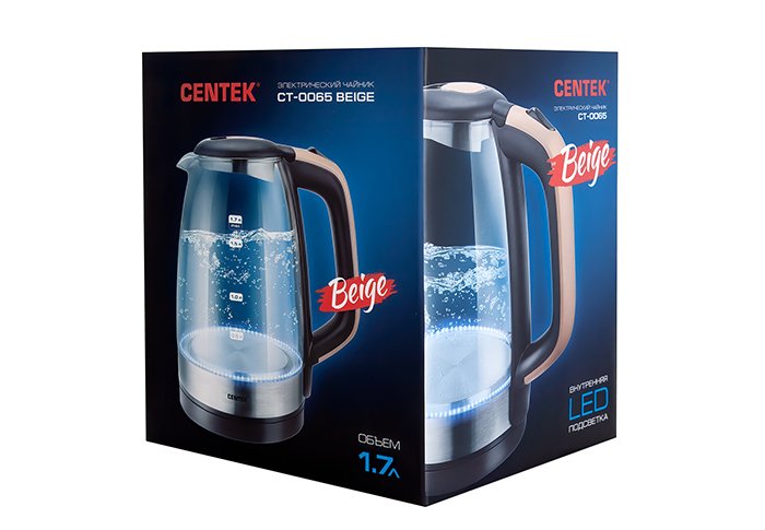 Электрочайник Centek CT-0065 1.7л бежевый