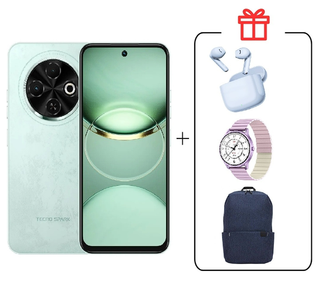 Смартфон Tecno Spark 30C 4/128Gb Magic Skin Green +Подарок купить,NaN
