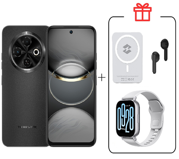 Смартфон Tecno Spark 30C 4/128Gb Orbit Black+Подарок купить,NaN
