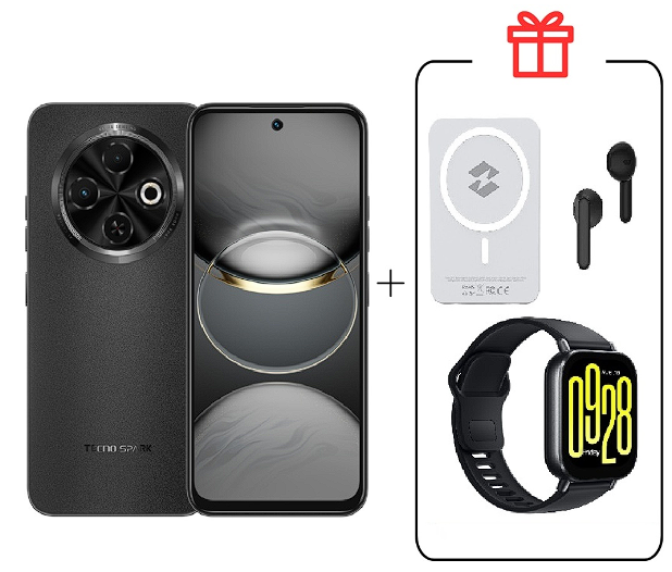 Смартфон Tecno Spark 30C 4/128Gb Orbit Black+Подарок купить,NaN