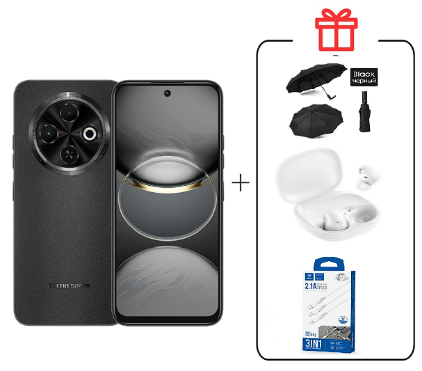 Смартфон Tecno Spark 30C 4/128Gb Orbit Black+Подарок купить,NaN