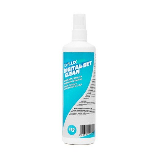 Чистящий набор Delux Digital Set Clean спрей 250мл + микрофибра - ForteMarket Чистящий набор Delux Digital Set Clean спрей 250мл + микрофибра купить,0