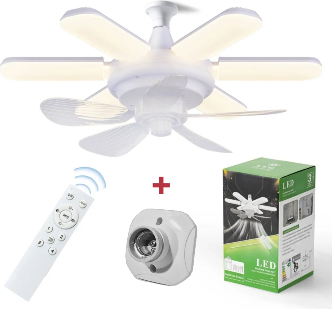 Вентилятор Folding fan light 75W белый