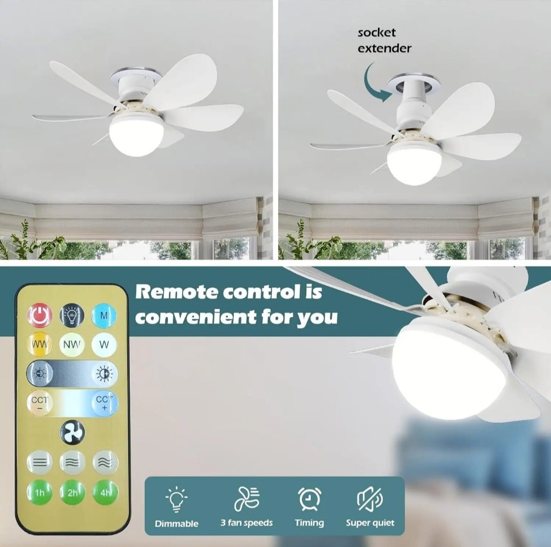 Вентилятор Flower fan light 520mm белый купить,7000