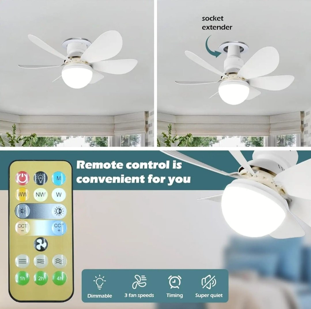 Вентилятор Flower fan light 520mm белый купить,7000