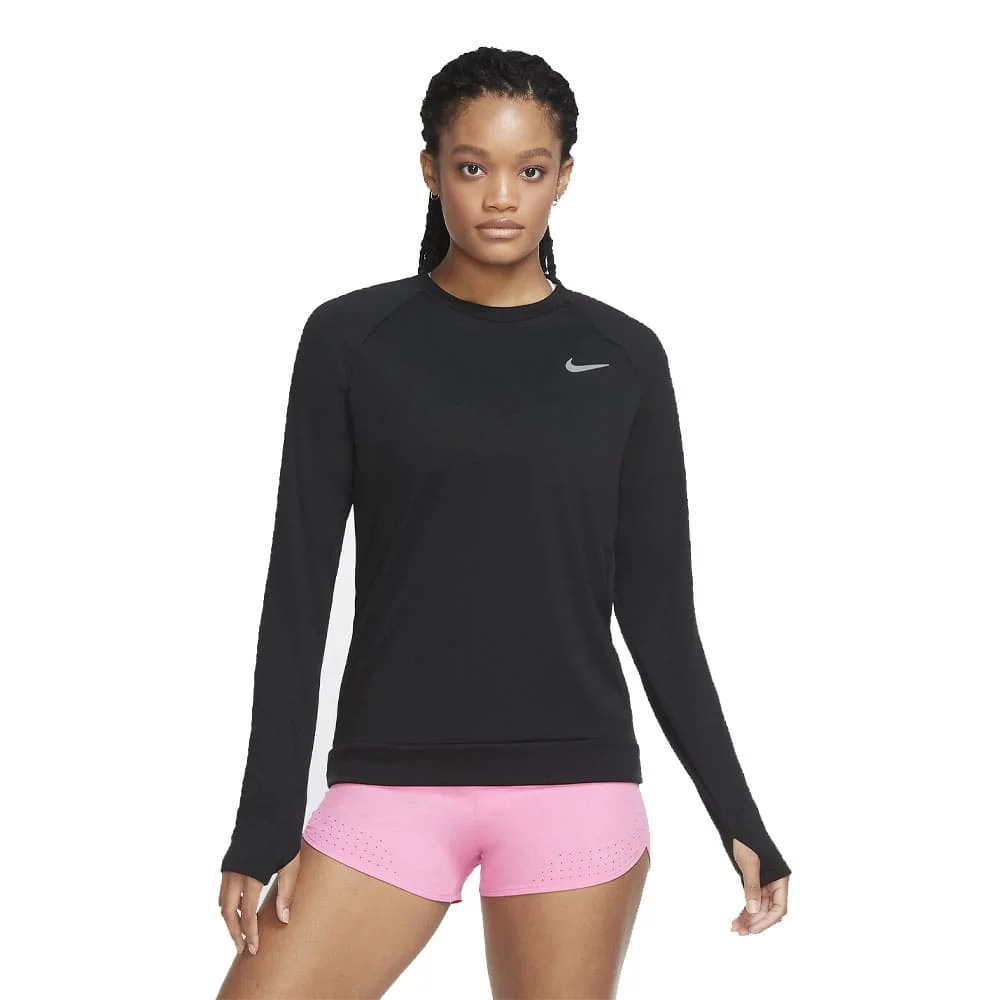 Толстовка женская Nike Pacer Crew CU3270 чёрный M купить,NaN