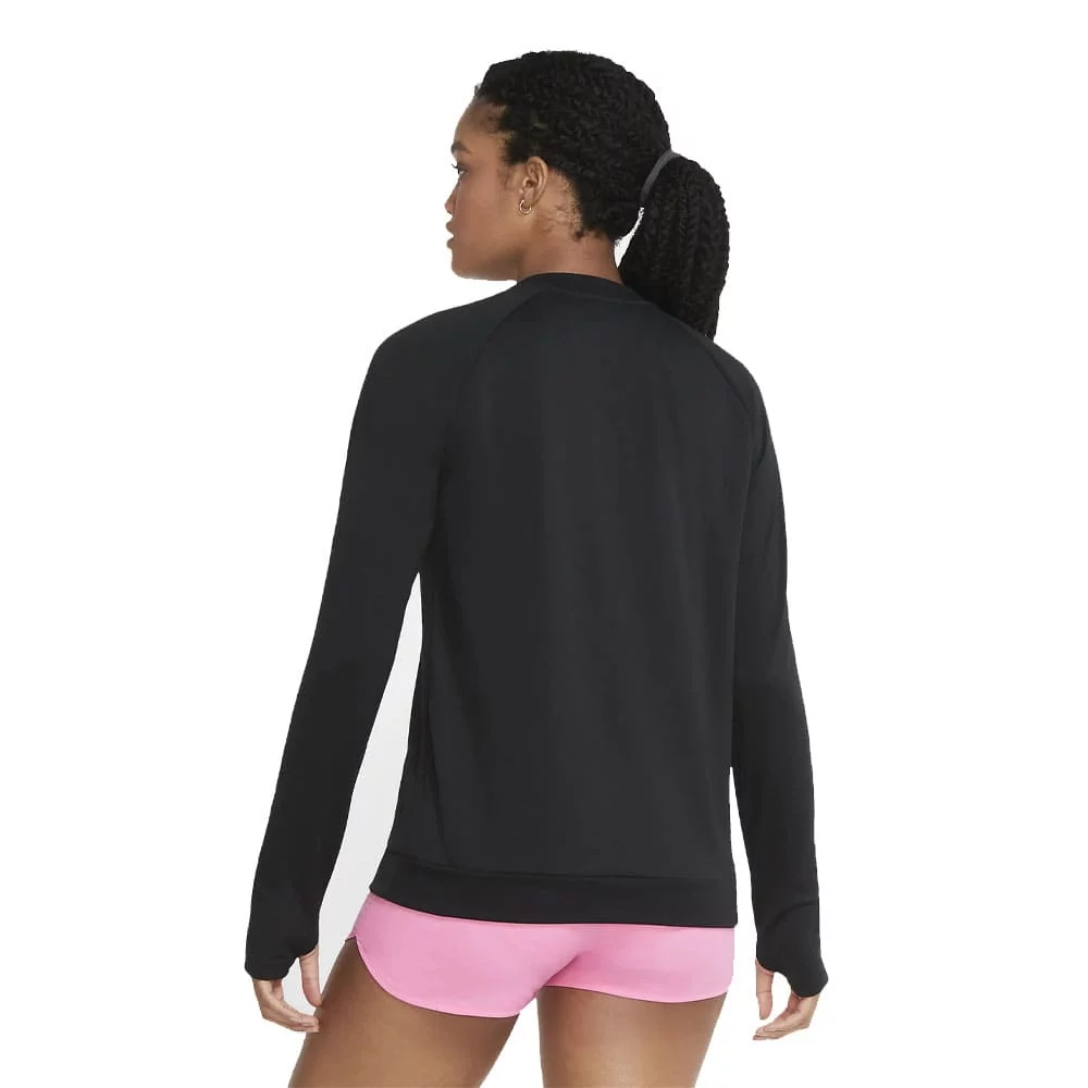 Толстовка женская Nike Pacer Crew CU3270 чёрный M купить,NaN