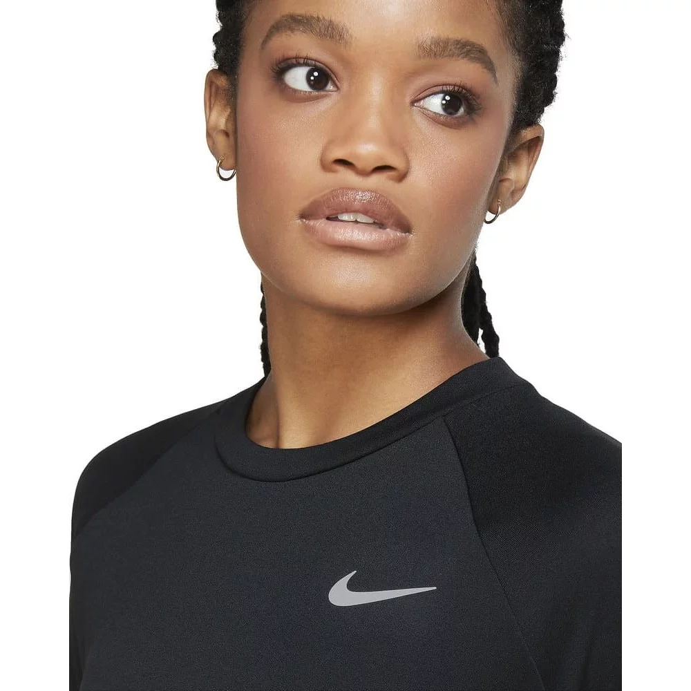 Толстовка женская Nike Pacer Crew CU3270 чёрный M купить,NaN