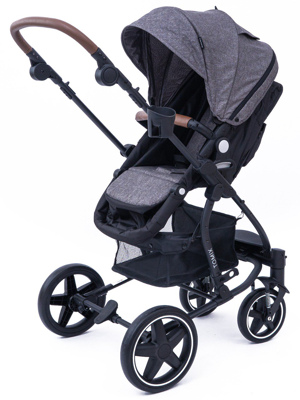 Коляска-трансформер 2в1  Tomix Emily dark grey/black  купить,NaN