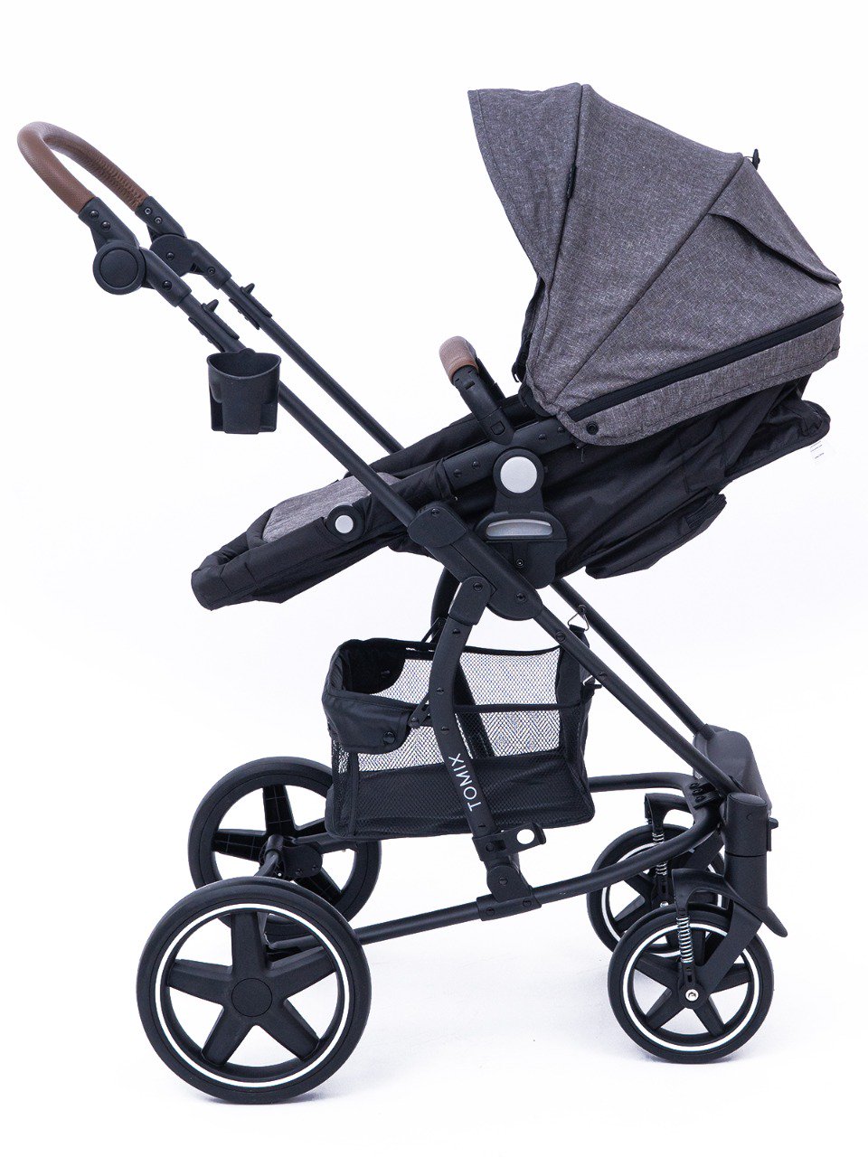 Коляска-трансформер 2в1 Tomix Emily dark grey/black - ForteMarket Коляска-трансформер 2в1 Tomix Emily dark grey/black купить,0