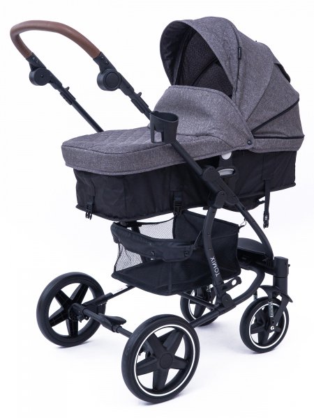 Коляска-трансформер 2в1  Tomix Emily dark grey/black 