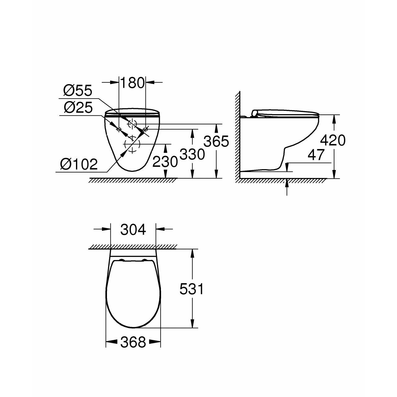 Унитаз Grohe Bau Ceramic 39351000 белый - ForteMarket Унитаз Grohe Bau Ceramic 39351000 белый купить,0