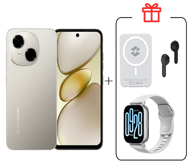 Смартфон Tecno Spark Go 1 3/64Gb Titanium Gold+подарок
