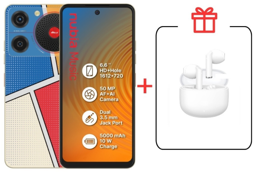 Смартфон ZTE Nubia Music 4/128Gb Blue + подарок купить,NaN