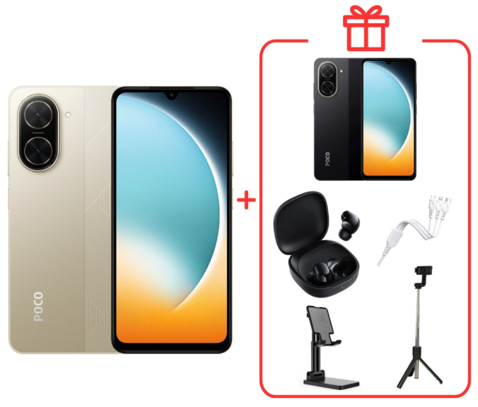Смартфон Xiaomi Poco C71 3/64Gb Gold + подарок купить,NaN