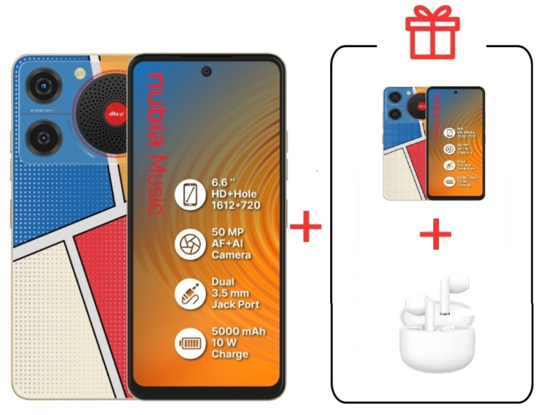 Смартфон ZTE Nubia Music 4/128Gb Blue + подарок купить,NaN