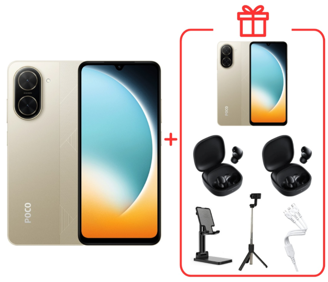 Смартфон Xiaomi Poco C71 3/64Gb Gold + подарок купить,NaN