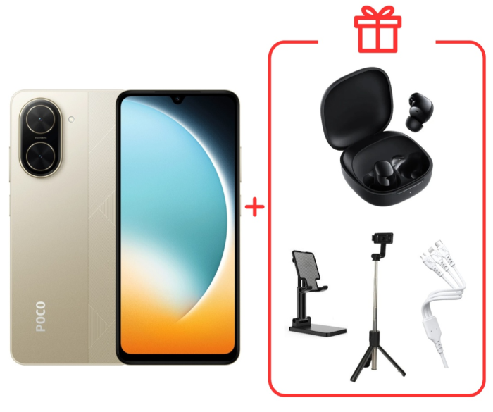 Смартфон Xiaomi Poco C71 3/64Gb Gold + подарок купить,NaN