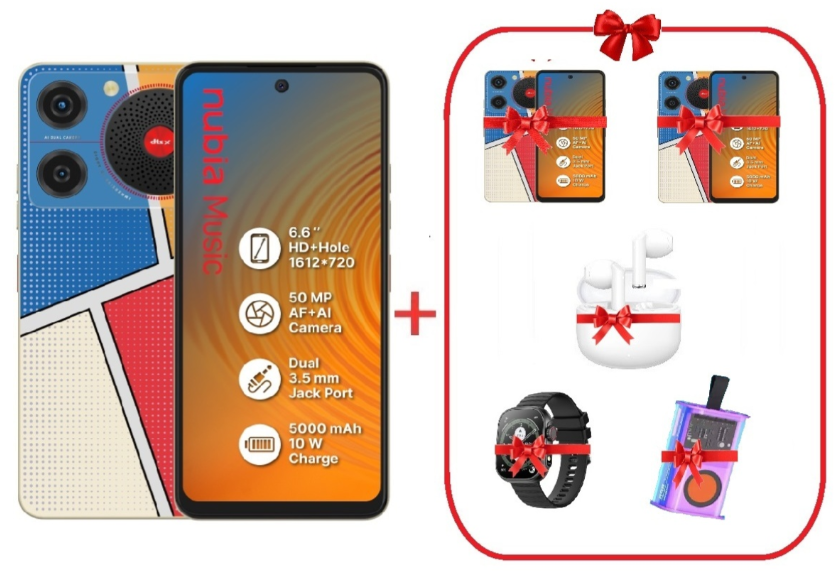 Смартфон ZTE Nubia Music 4/128Gb Blue + подарок купить,NaN