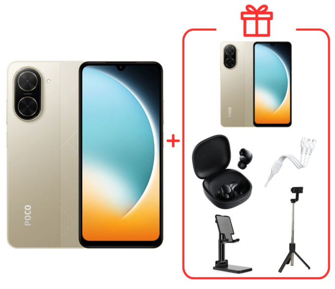 Смартфон Xiaomi Poco C71 4/128Gb Desert Gold + подарок купить,NaN