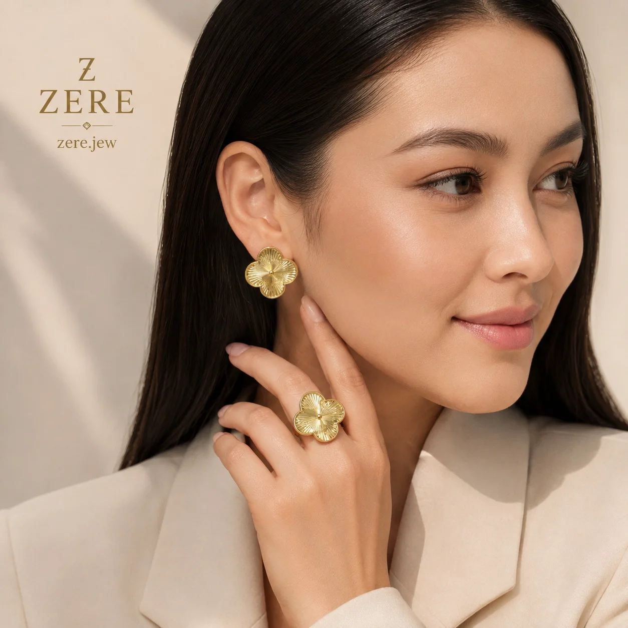 Комплект Zere серьги и кольцо в форме цветка 10,62г 19h купить,876150