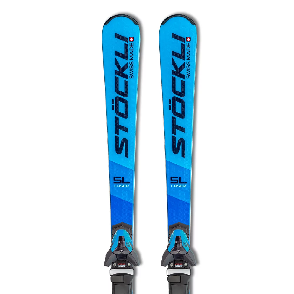 Лыжи Stockli Laser GS + MC12 41010223 черно-голубые 170 купить,NaN