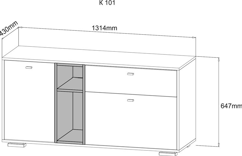 Комод Мебель Азии МС Ланс К101 белый купить,NaN