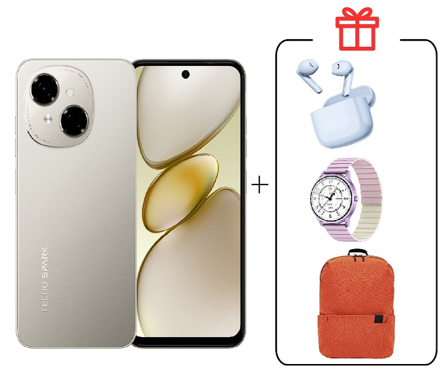 Смартфон Tecno Spark Go 1 3/64Gb Titanium Gold+подарок купить,NaN