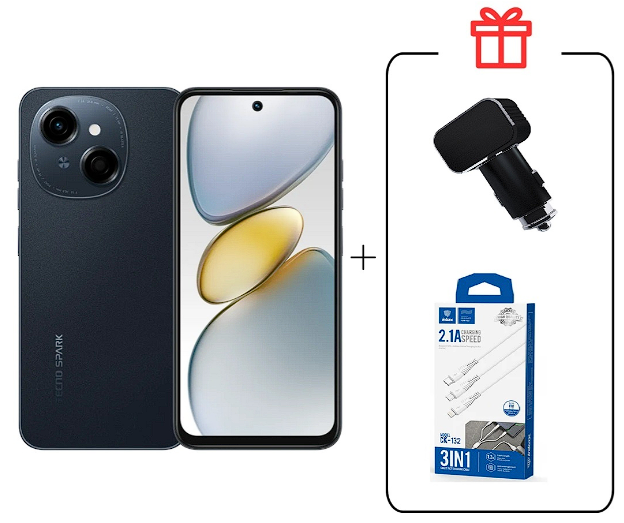 Смартфон Tecno Spark Go 1 3/64Gb Startrail Black+подарок купить,NaN