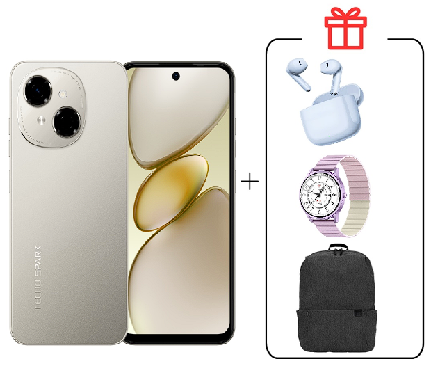 Смартфон Tecno Spark Go 1 3/64Gb Titanium Gold+подарок купить,NaN