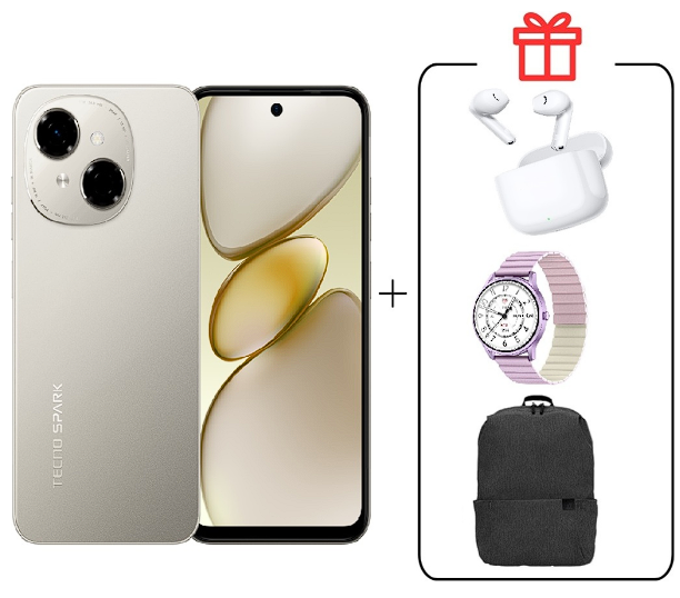 Смартфон Tecno Spark Go 1 3/64Gb Titanium Gold+подарок купить,NaN