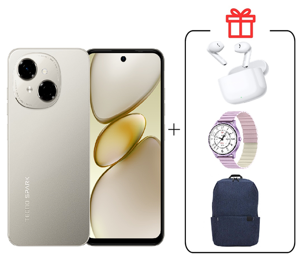 Смартфон Tecno Spark Go 1 3/64Gb Titanium Gold+подарок