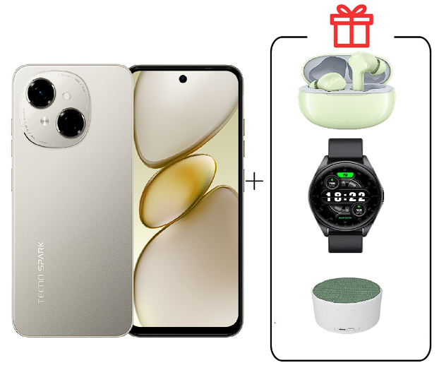 Смартфон Tecno Spark Go 1 3/64Gb Titanium Gold+подарок
