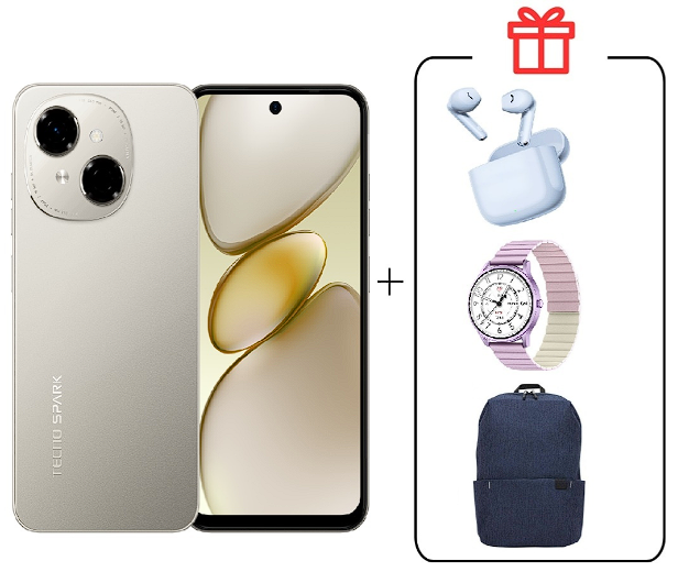 Смартфон Tecno Spark Go 1 3/64Gb Titanium Gold+подарок
