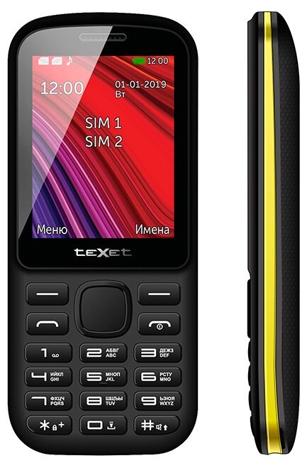Мобильный телефон Texet TM-208 Black-yellow купить,NaN