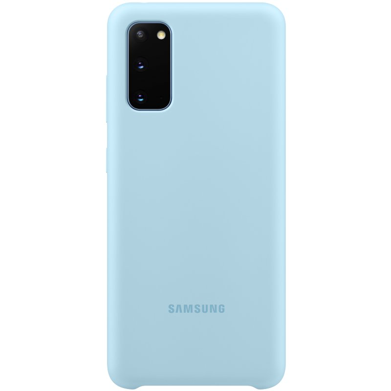 Чехол Samsung Silicone Cover для Galaxy S20 EF-PG980TLEGRU голубой купить,NaN