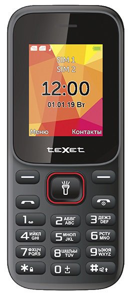 Мобильный телефон Texet TM-124 Black-Red купить,NaN
