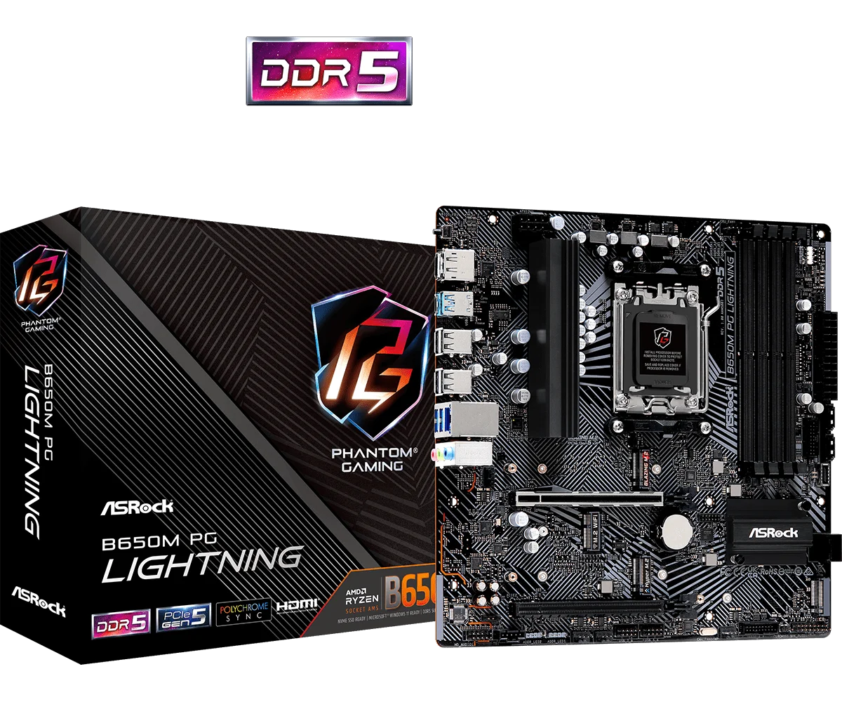 Материнская плата ASRock B650M PG Lightning DDR5 90-MXBMV0-A0UAYZ купить,0