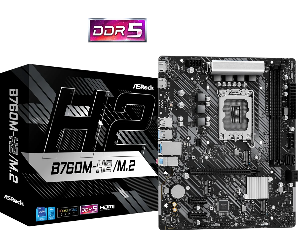 Материнская плата ASRock B760M-H2/M.2 DDR5 купить,0