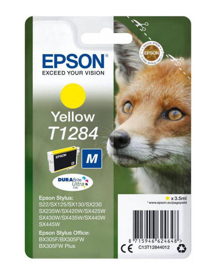 Картридж Epson C13T12844012 желтый купить,NaN