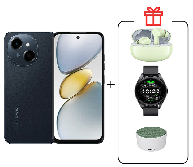 Смартфон Tecno Spark Go 1 3/64Gb Startrail Black+подарок купить,NaN